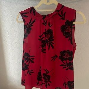 Red & Black floral top